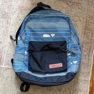 Vineyard Vines Blue and White Striped Backpack